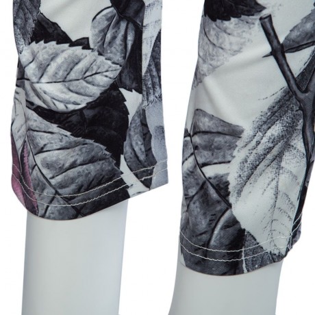 CASUAL FLORAL PRINT DRAWSTRING PATCHWORK LONG PENCIL PANTS FOR WOMEN