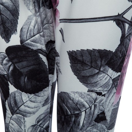 CASUAL FLORAL PRINT DRAWSTRING PATCHWORK LONG PENCIL PANTS FOR WOMEN