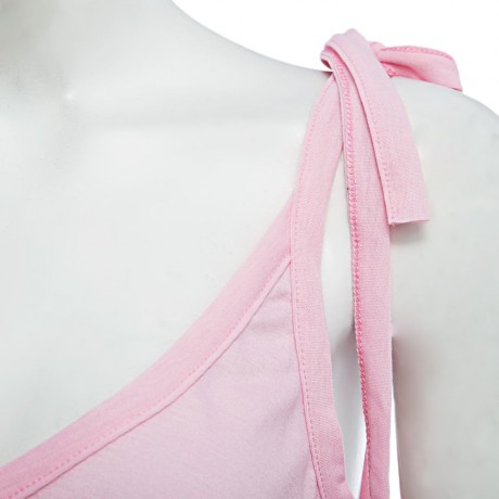 PREPPY STYLE LACE-UP BOWTIE LOOSE-FITTING SOLID COLOR TANK TOP FOR WOMEN