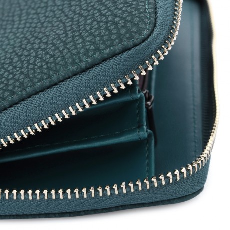 GUAPABIEN BOWKNOT EMBELLISHMENT LICHEE PATTERN HORIZONTAL ZIPPER WALLET FOR LADY