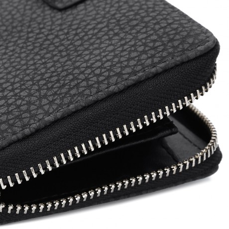 GUAPABIEN BOWKNOT EMBELLISHMENT LICHEE PATTERN HORIZONTAL ZIPPER WALLET FOR LADY