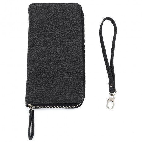 GUAPABIEN BOWKNOT EMBELLISHMENT LICHEE PATTERN HORIZONTAL ZIPPER WALLET FOR LADY