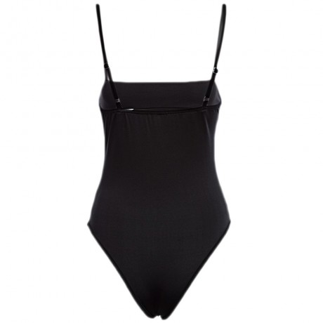 SIMPLE SUSPENDER OFF-THE-SHOULDER HIGH WAIST COLOR BLOCK PATCHWORK SWIMWEAR FOR WOMEN