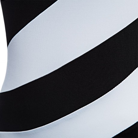 SIMPLE SUSPENDER OFF-THE-SHOULDER HIGH WAIST COLOR BLOCK PATCHWORK SWIMWEAR FOR WOMEN