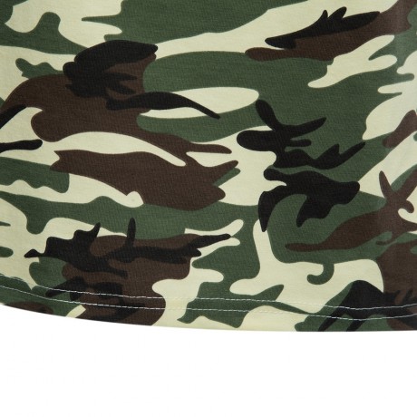 ROUND COLLAR SHORT SLEEVE CAMOUFLAGE COTTON BLEND CASUAL T-SHIRT FOR MEN