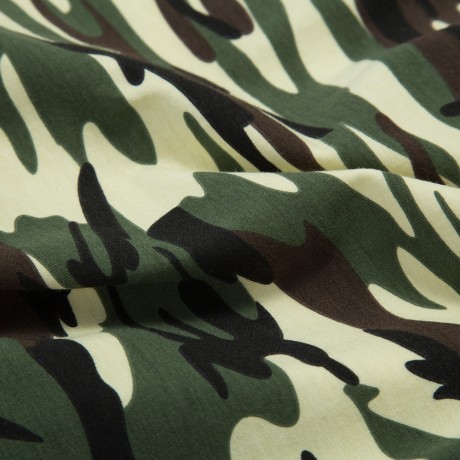 ROUND COLLAR SHORT SLEEVE CAMOUFLAGE COTTON BLEND CASUAL T-SHIRT FOR MEN