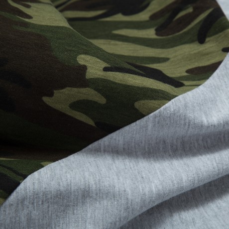 ROUND COLLAR SHORT SLEEVE CAMOUFLAGE COTTON BLEND CASUAL T-SHIRT FOR MEN