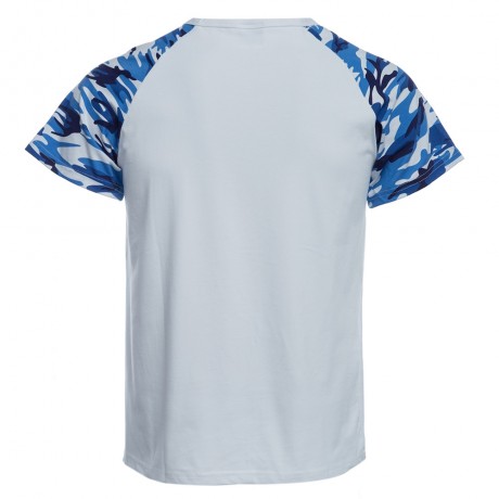 ROUND COLLAR SHORT SLEEVE CAMOUFLAGE COTTON BLEND CASUAL T-SHIRT FOR MEN