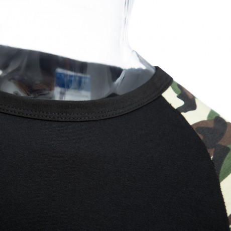ROUND COLLAR SHORT SLEEVE CAMOUFLAGE COTTON BLEND CASUAL T-SHIRT FOR MEN