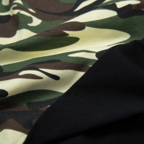 ROUND COLLAR SHORT SLEEVE CAMOUFLAGE COTTON BLEND CASUAL T-SHIRT FOR MEN