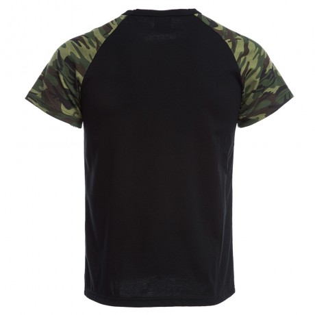 ROUND COLLAR SHORT SLEEVE CAMOUFLAGE COTTON BLEND CASUAL T-SHIRT FOR MEN