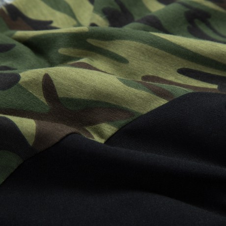 ROUND COLLAR SHORT SLEEVE CAMOUFLAGE COTTON BLEND CASUAL T-SHIRT FOR MEN