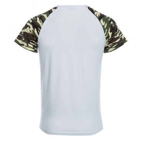 ROUND COLLAR SHORT SLEEVE CAMOUFLAGE COTTON BLEND CASUAL T-SHIRT FOR MEN
