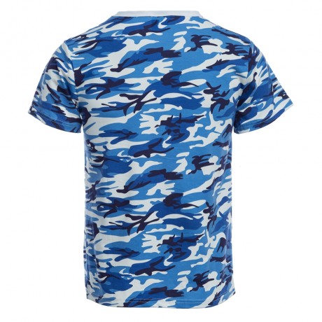 ROUND COLLAR SHORT SLEEVE CAMOUFLAGE COTTON BLEND CASUAL T-SHIRT FOR MEN