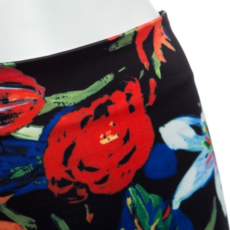 VINTAGE HIGH WAIST FLORAL BODYCON MIDI SKIRT FOR WOMEN