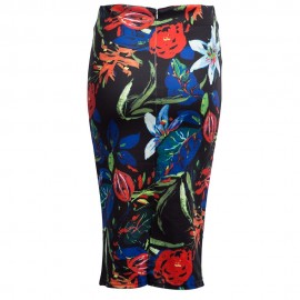 VINTAGE HIGH WAIST FLORAL BODYCON MIDI SKIRT FOR WOMEN