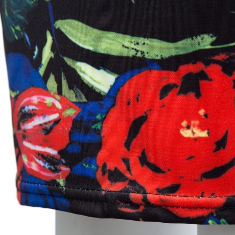VINTAGE HIGH WAIST FLORAL BODYCON MIDI SKIRT FOR WOMEN