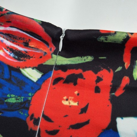 VINTAGE HIGH WAIST FLORAL BODYCON MIDI SKIRT FOR WOMEN