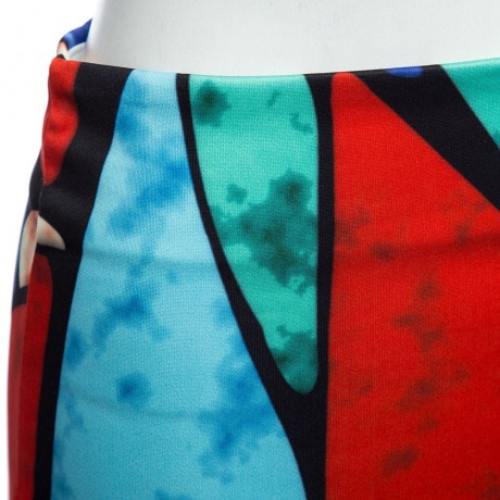 OL STYLE HIGH WAIST COLOR BLOCK SHEATHY MIDI SKIRT FOR WOMEN