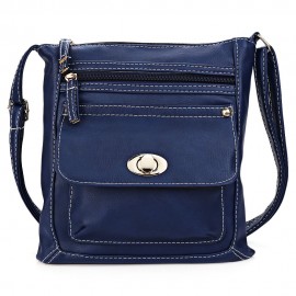 GUAPABIEN SOLID COLOR TURN LOCK ZIPPER VERTICAL DUAL PURPOSES SHOULDER MESSENGER BAG FOR W