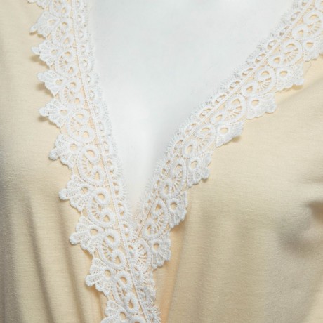 SWEET PLUNGING NECK SHORT SLEEVE MID ELASTIC WAIST LACEWORK PATCHWORK HOLLOW OUT DESIGN RO