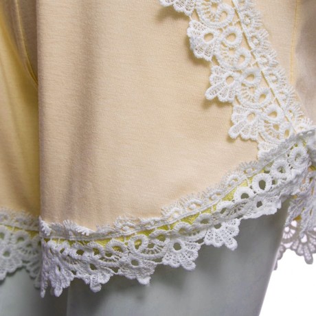 SWEET PLUNGING NECK SHORT SLEEVE MID ELASTIC WAIST LACEWORK PATCHWORK HOLLOW OUT DESIGN RO