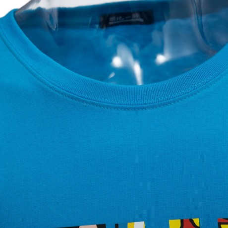 TRENDY ROUND COLLAR SHORT SLEEVE LETTER PRINT T-SHIRT FOR MEN