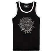 METAL!COMMUNE TRENDY SCOOP COLLAR COLOR BLOCK ANIMAL PRINT COTTON BLEND TANK TOP FOR MEN
