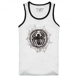 METAL!COMMUNE TRENDY SCOOP COLLAR COLOR BLOCK ANIMAL PRINT COTTON BLEND TANK TOP FOR MEN