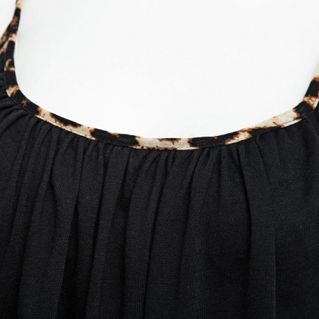 SEXY SPAGHETTI STRAP LEOPARD PRINT FAUX TWO PIECE TANK TOP FOR WOMEN