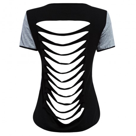 ACTIVE SCOOP COLLAR SHORT SLEEVE COLOR BLOCK POCKET DESIGN T-SHIRT   ELASTIC WAIST SHORTS 