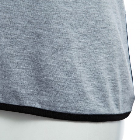 ACTIVE SCOOP COLLAR SHORT SLEEVE COLOR BLOCK POCKET DESIGN T-SHIRT   ELASTIC WAIST SHORTS 