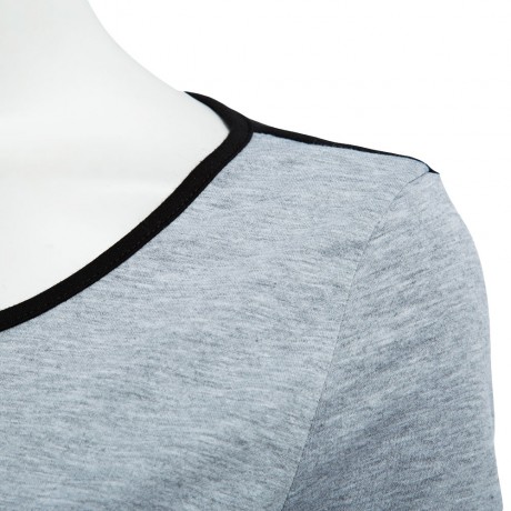 ACTIVE SCOOP COLLAR SHORT SLEEVE COLOR BLOCK POCKET DESIGN T-SHIRT   ELASTIC WAIST SHORTS 