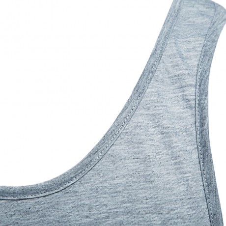 ACTIVE SCOOP COLLAR PRINTED COTTON BLEND RACERBACK GYM TANK FOR MEN