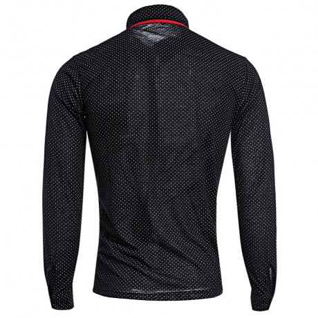 TRENDY STAND COLLAR LONG SLEEVE DOT PRINT SHIRT FOR MEN