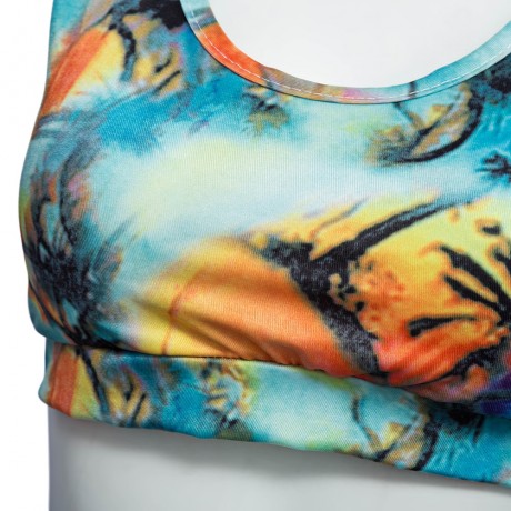 SEXY SCOOP COLLAR PRINTED CROP TOP   MID WAIST SKINNY SHORTS TWO PIECE BIKINI SET FOR WOME