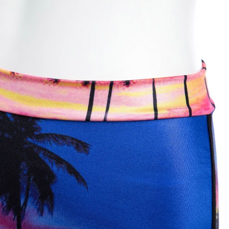 SEXY SCOOP COLLAR PRINTED CROP TOP   MID WAIST SKINNY SHORTS TWO PIECE BIKINI SET FOR WOME