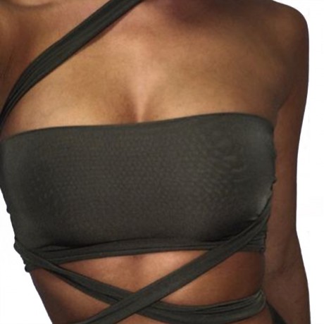 SEXY HALTER LACE-UP CROP TOP LOW WAIST BRIEFS SWIMWEAR FOR WOMEN