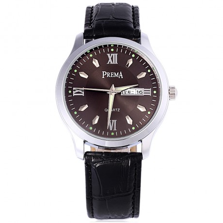 PREMA 6119 -11 MALE ROMAN NUMERALS DISPLAY QUARTZ WATCH CALENDAR LUMINOUS POINTER WATER RE