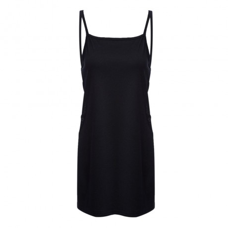 BRIEF SPAGHETTI STRAP HOLLOW OUT PURE COLOR TANK TOP FOR WOMEN