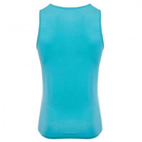 REFRESHING ROUND COLLAR CARTOON PRINT CANDY COLOR TANK TOP FOR MEN
