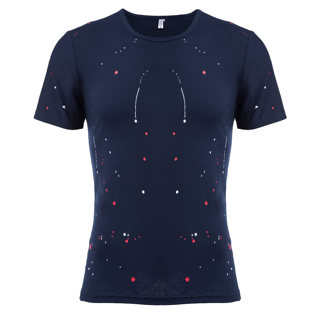 ROUND NECK SHORT SLEEVE PRINTED TRENDY T-SHIRT FOR MEN