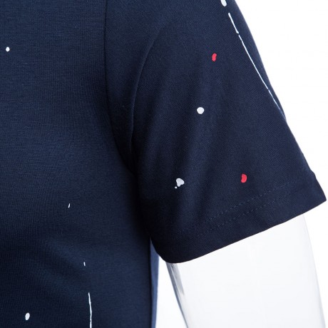 ROUND NECK SHORT SLEEVE PRINTED TRENDY T-SHIRT FOR MEN