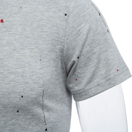ROUND NECK SHORT SLEEVE PRINTED TRENDY T-SHIRT FOR MEN
