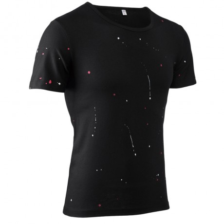 ROUND NECK SHORT SLEEVE PRINTED TRENDY T-SHIRT FOR MEN