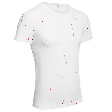ROUND NECK SHORT SLEEVE PRINTED TRENDY T-SHIRT FOR MEN