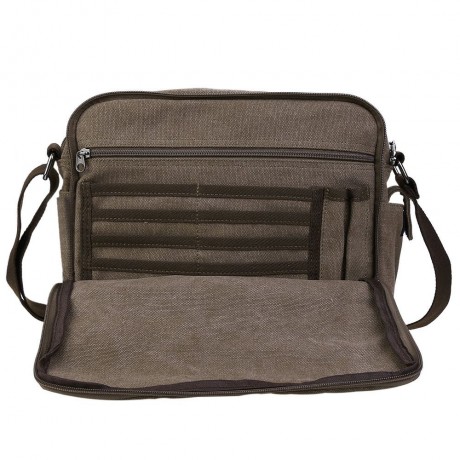 7.2 L LETTER EMBELLISHMENT DUAL PURPOSES SHOULDER CROSSBODY CANVAS MESSENGER BAG FOR MEN W