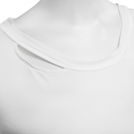 STREET STYLE SCOOP COLLAR CUT OUT PURE COLOR T-SHIRT FOR WOMEN