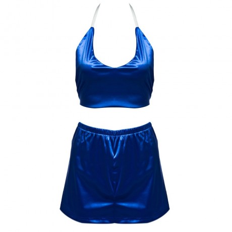 SEXY HALTER BACKLESS CROP TOP PURE COLOR HIGH WAIST SHORTS TWINSET FOR WOMEN