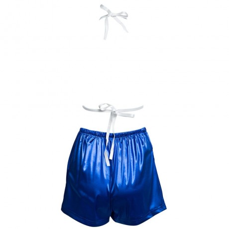 SEXY HALTER BACKLESS CROP TOP PURE COLOR HIGH WAIST SHORTS TWINSET FOR WOMEN